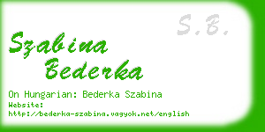 szabina bederka business card